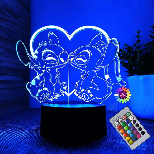 Stitch couple 2D lamp