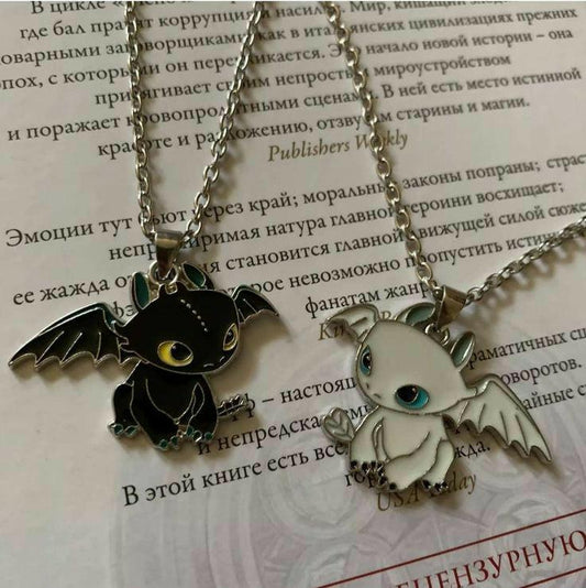 Toothless and light Fury couple necklace